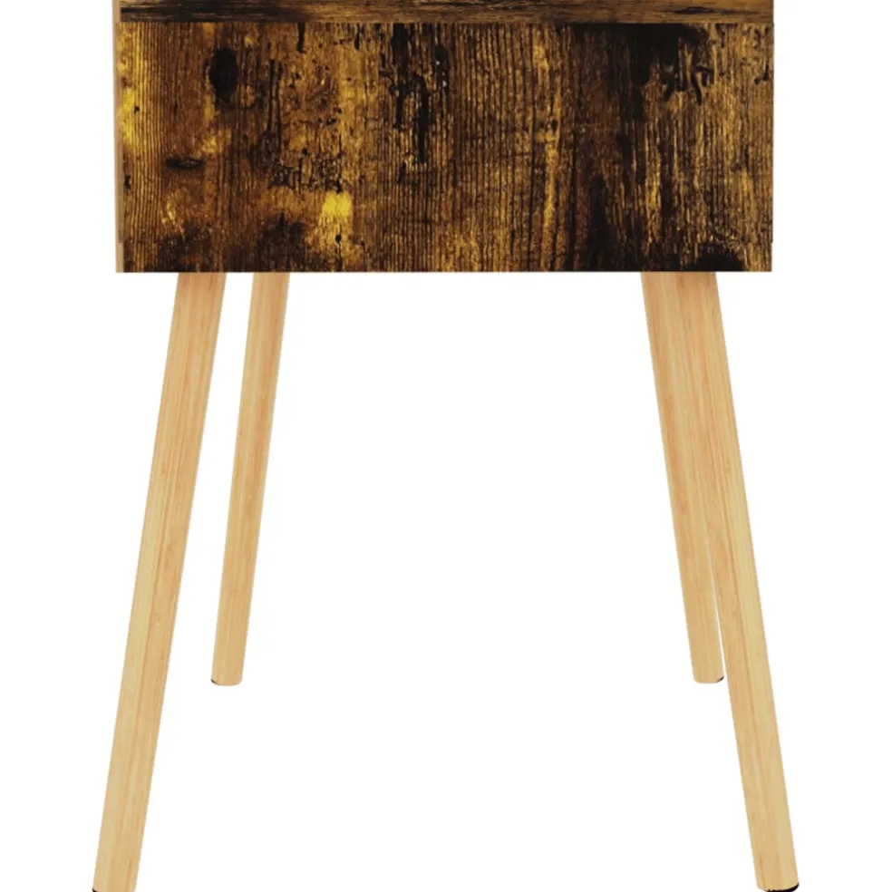 vidaXL Nachtkastje 40x40x56 cm bewerkt hout gerookt eikenkleurig