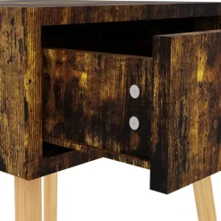 vidaXL Nachtkastje 40x40x56 cm bewerkt hout gerookt eikenkleurig