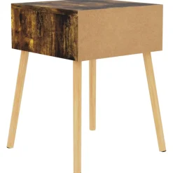 vidaXL Nachtkastje 40x40x56 cm bewerkt hout gerookt eikenkleurig