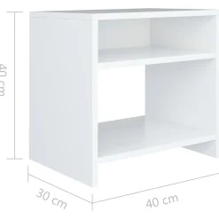 vidaXL Nachtkastje 40x30x40 cm bewerkt hout wit
