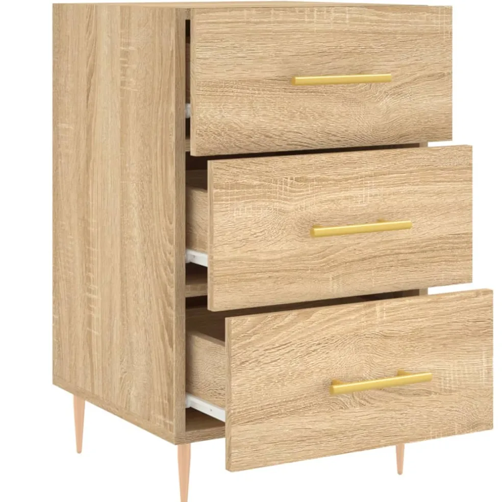 vidaXL Nachtkastje 40x40x66 cm bewerkt hout sonoma eikenkleurig