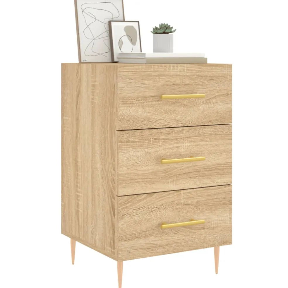 vidaXL Nachtkastje 40x40x66 cm bewerkt hout sonoma eikenkleurig