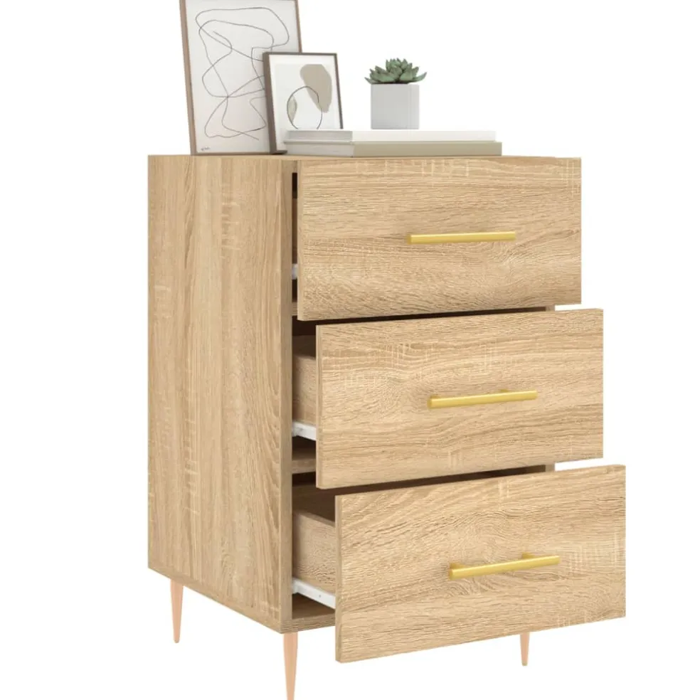 vidaXL Nachtkastje 40x40x66 cm bewerkt hout sonoma eikenkleurig