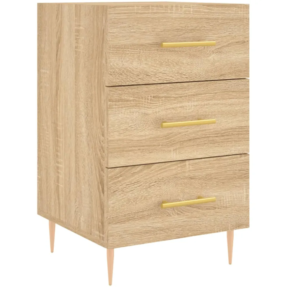 vidaXL Nachtkastje 40x40x66 cm bewerkt hout sonoma eikenkleurig