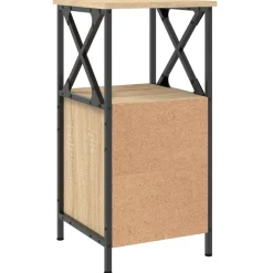 vidaXL Nachtkastje 34x35,5x70 cm bewerkt hout sonoma eikenkleurig