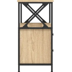 vidaXL Nachtkastje 34x35,5x70 cm bewerkt hout sonoma eikenkleurig