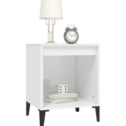 vidaXL Nachtkastje 40x35x50 cm hoogglans wit
