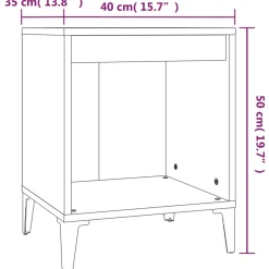 vidaXL Nachtkastje 40x35x50 cm hoogglans wit