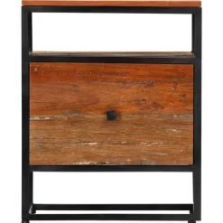 vidaXL Nachtkastje 40x30x50 cm massief gerecycled hout en staal