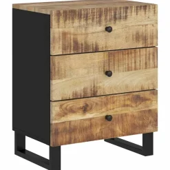 vidaXL Nachtkastje 50x33x62 cm massief mangohout en bewerkt hout