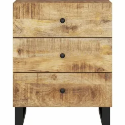 vidaXL Nachtkastje 50x33x62 cm massief mangohout en bewerkt hout