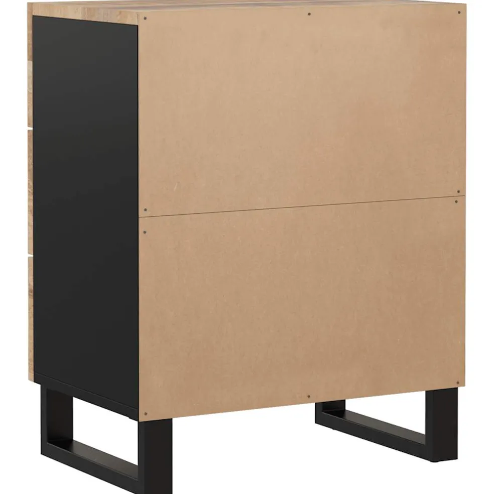 vidaXL Nachtkastje 50x33x62 cm massief mangohout en bewerkt hout