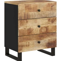 vidaXL Nachtkastje 50x33x62 cm massief mangohout en bewerkt hout