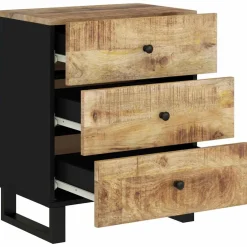 vidaXL Nachtkastje 50x33x62 cm massief mangohout en bewerkt hout