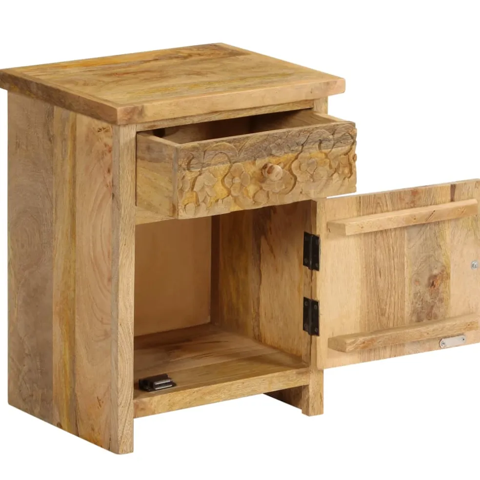 vidaXL Nachtkastje 40x30x50 cm massief mangohout