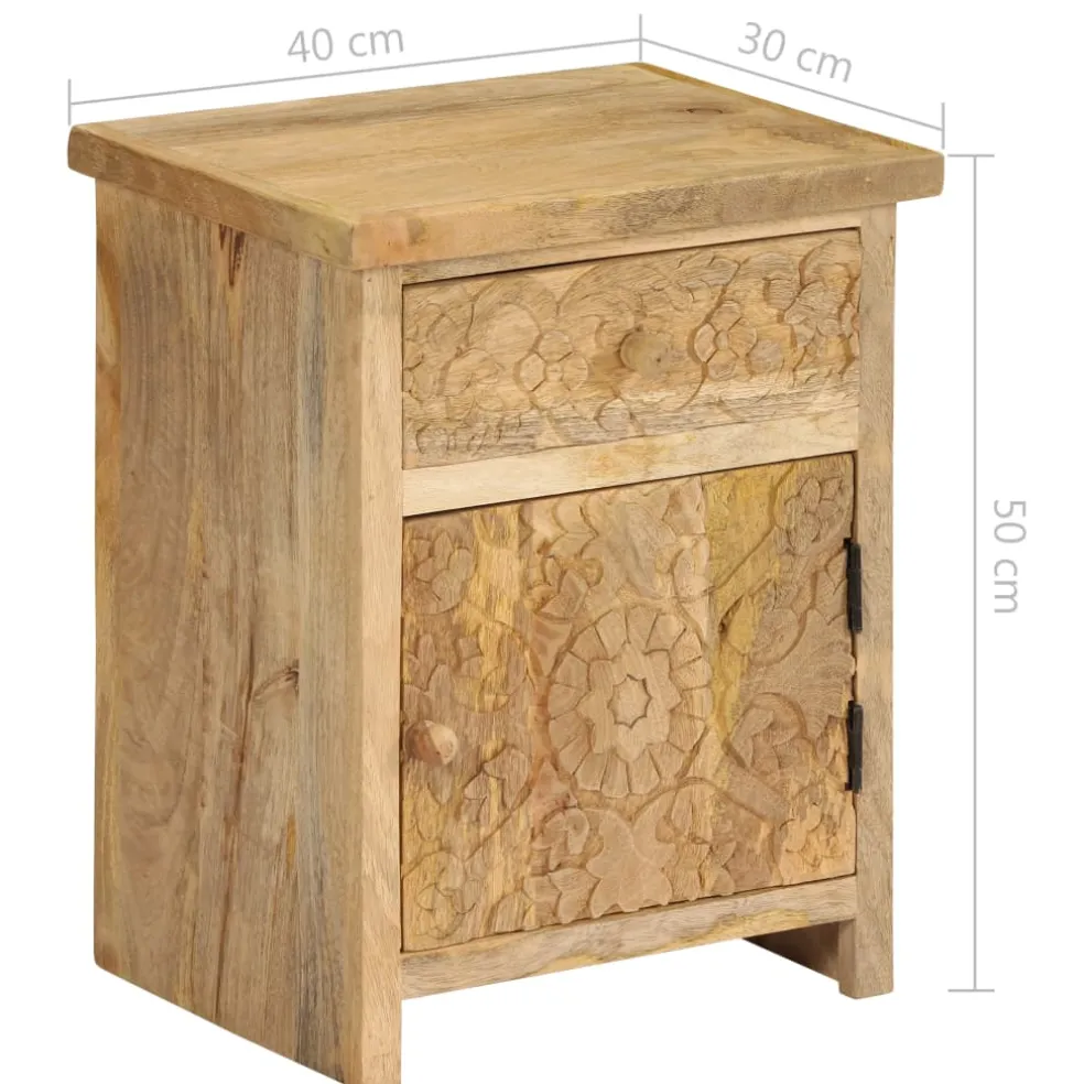 vidaXL Nachtkastje 40x30x50 cm massief mangohout