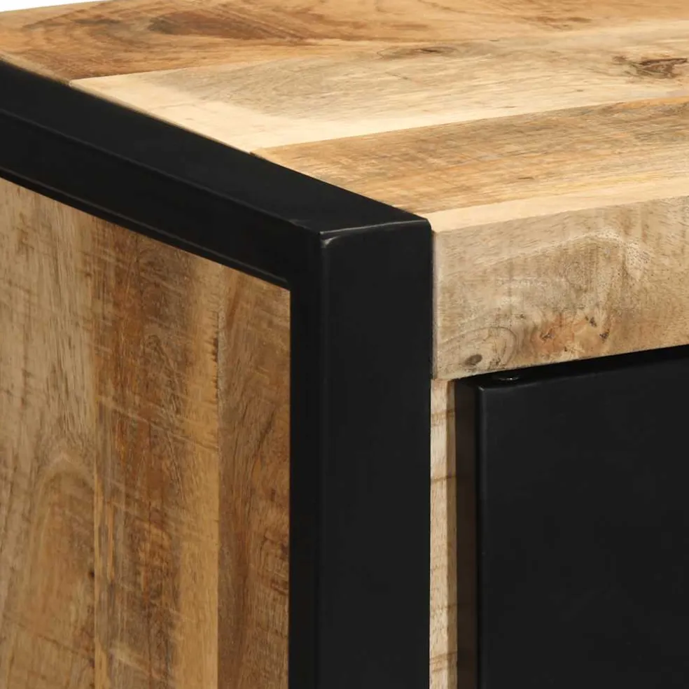 vidaXL Nachtkastje 40x35x40 cm massief ruw mangohout