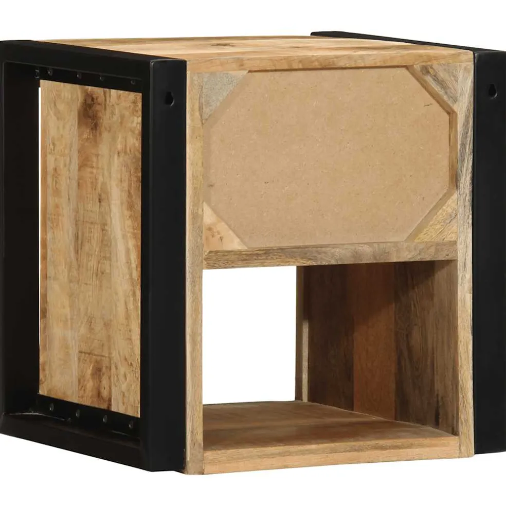vidaXL Nachtkastje 40x35x40 cm massief ruw mangohout