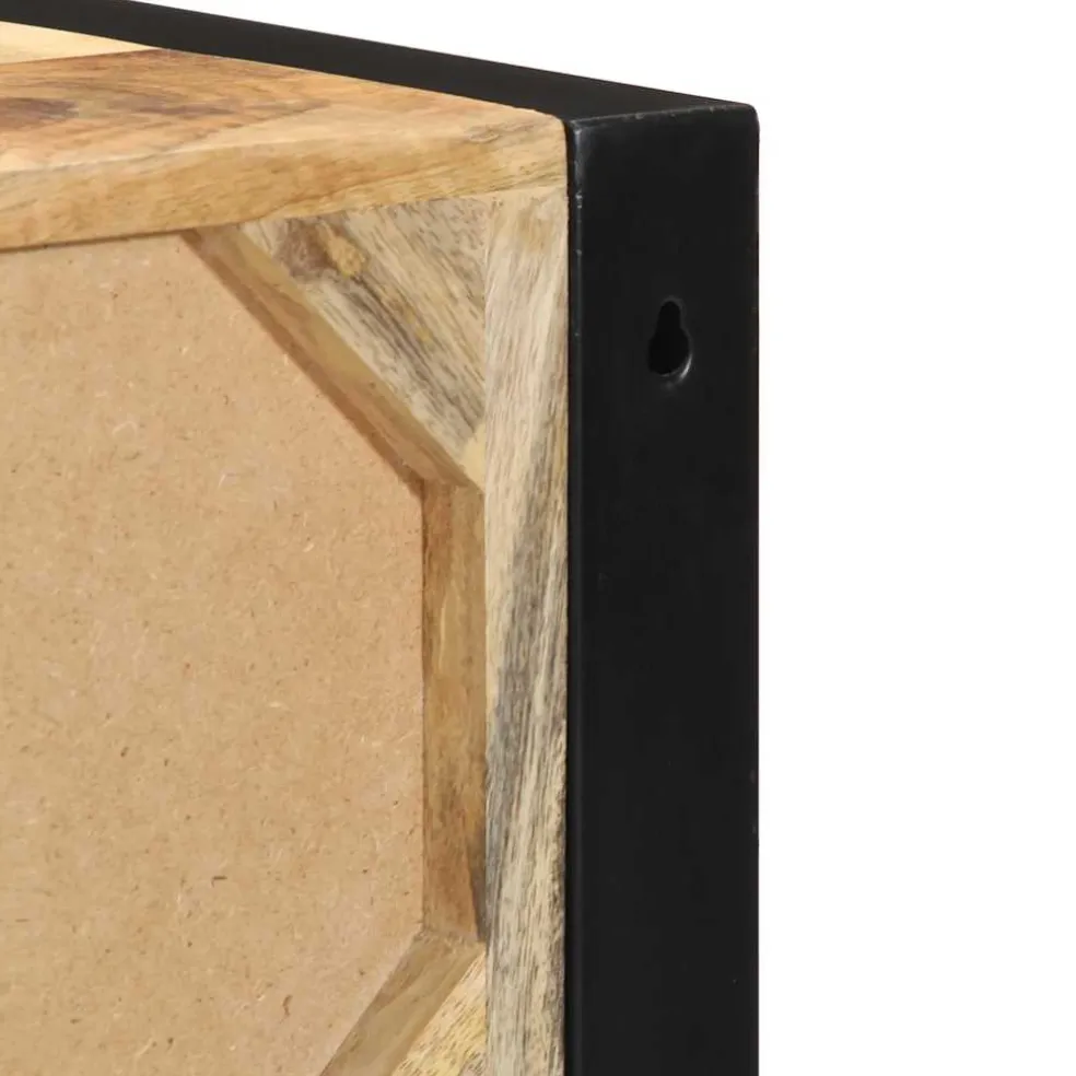 vidaXL Nachtkastje 40x35x40 cm massief ruw mangohout