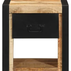 vidaXL Nachtkastje 40x35x40 cm massief ruw mangohout