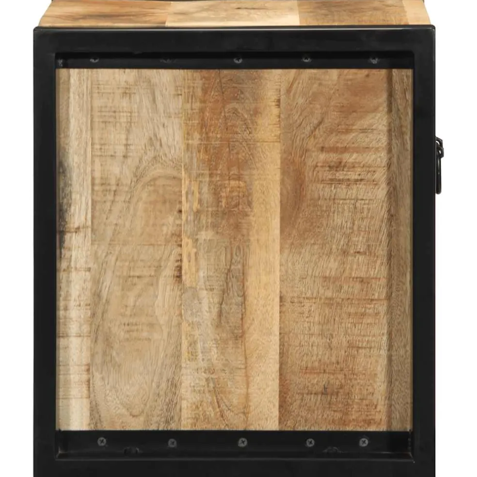 vidaXL Nachtkastje 40x35x40 cm massief ruw mangohout