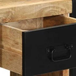vidaXL Nachtkastje 40x35x40 cm massief ruw mangohout