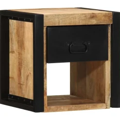 vidaXL Nachtkastje 40x35x40 cm massief ruw mangohout