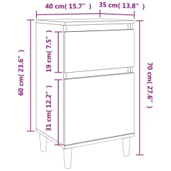 vidaXL Nachtkastje 40x35x70 cm sonoma eikenkleurig