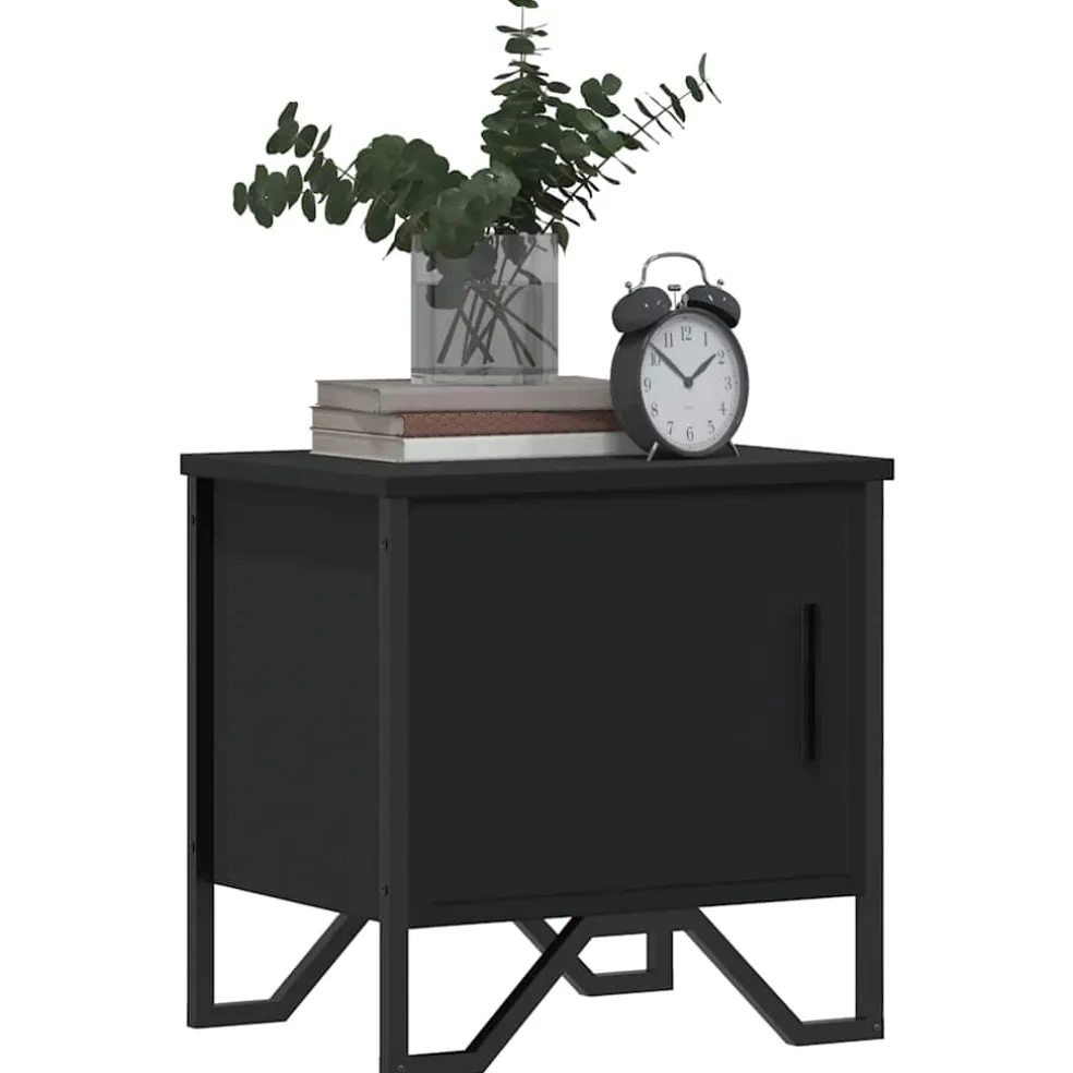 vidaXL Nachtkastje 40x30x40 cm spaanplaat zwart