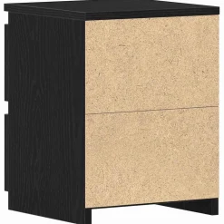 vidaXL Nachtkastje Zwart Eiken 30 x 30 x 40 cm Bewerkt hout