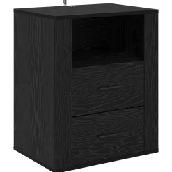 vidaXL Nachtkastje Zwart Eiken 35 x 50 x 60 cm Bewerkt hout
