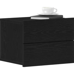 vidaXL Nachtkastje Zwart Eiken 40 x 30 x 30 cm Bewerkt hout