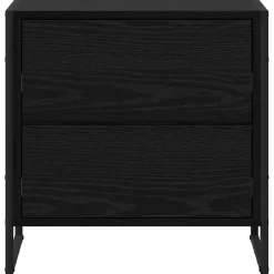 vidaXL Nachtkastje Zwart Eiken 50 x 39,5 x 50 cm Bewerkt hout