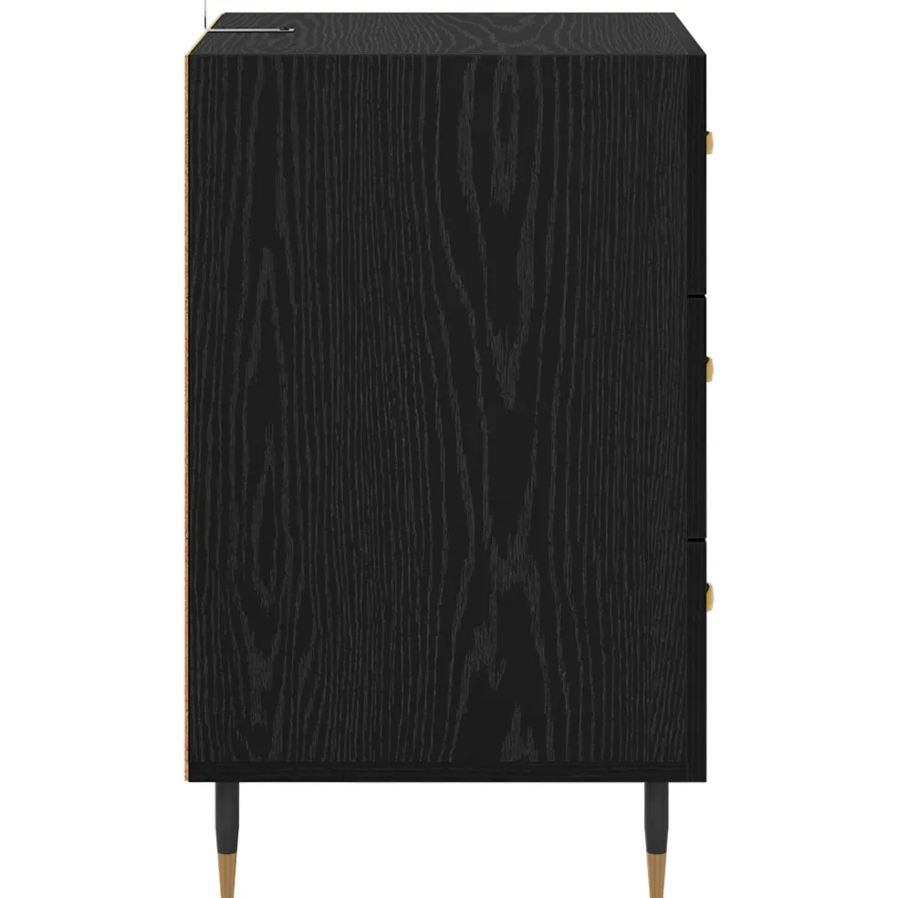 vidaXL Nachtkastje Zwart Eiken 40 x 40 x 66 cm Bewerkt hout