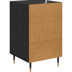 vidaXL Nachtkastje Zwart Eiken 40 x 40 x 66 cm Bewerkt hout