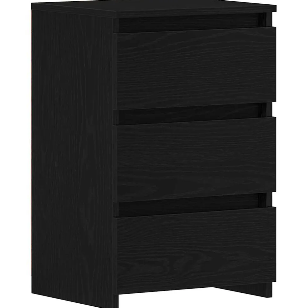 vidaXL Nachtkastje Zwart Eiken 40 x 35 x 62,5 cm Bewerkt hout