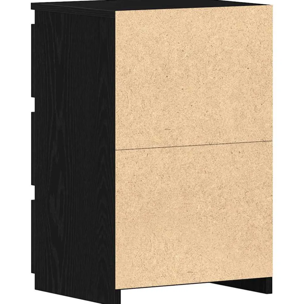 vidaXL Nachtkastje Zwart Eiken 40 x 35 x 62,5 cm Bewerkt hout