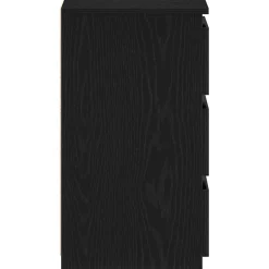 vidaXL Nachtkastje Zwart Eiken 40 x 35 x 62,5 cm Bewerkt hout