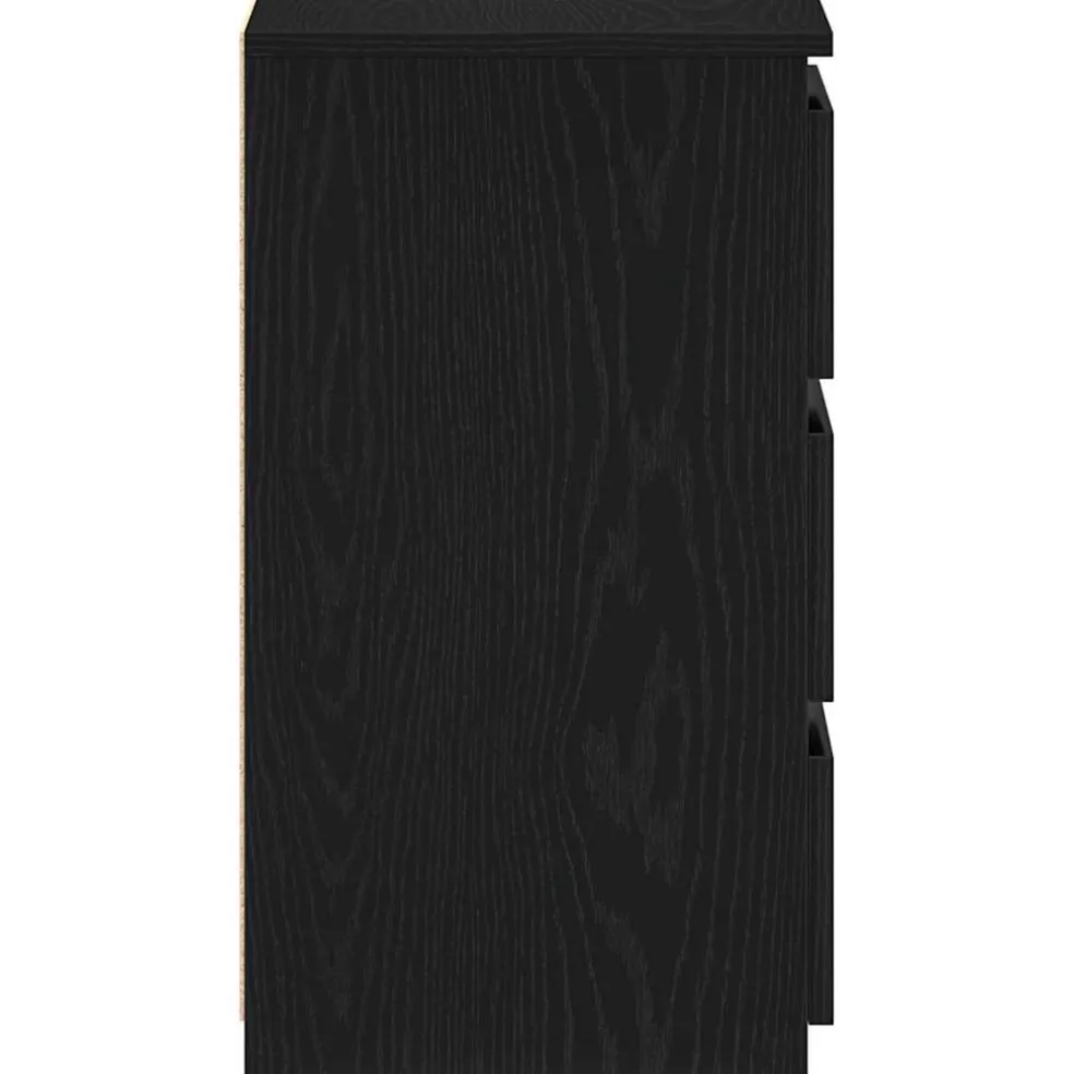 vidaXL Nachtkastje Zwart Eiken 40 x 35 x 62,5 cm Bewerkt hout