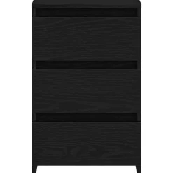 vidaXL Nachtkastje Zwart Eiken 40 x 35 x 62,5 cm Bewerkt hout