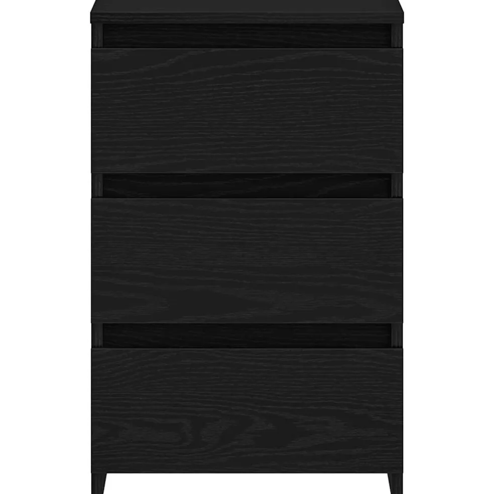 vidaXL Nachtkastje Zwart Eiken 40 x 35 x 62,5 cm Bewerkt hout