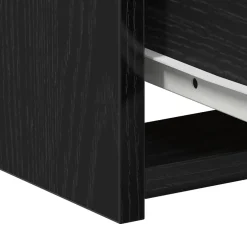 vidaXL Nachtkastje Zwart Eiken 50 x 32 x 60cm Bewerkt hout