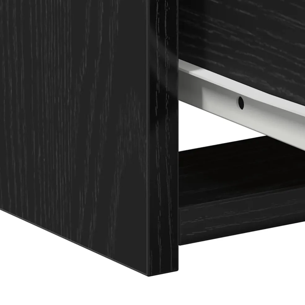 vidaXL Nachtkastje Zwart Eiken 50 x 32 x 60cm Bewerkt hout