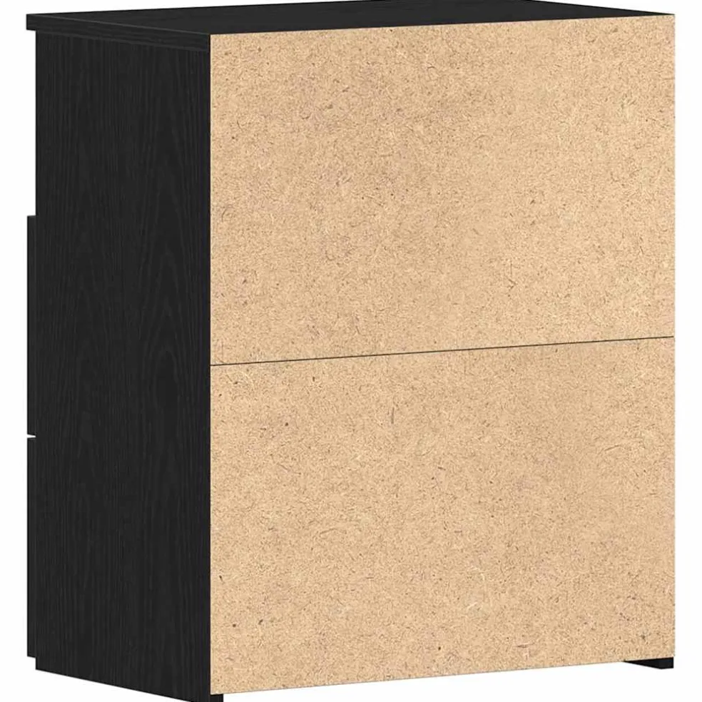 vidaXL Nachtkastje Zwart Eiken 50 x 32 x 60cm Bewerkt hout