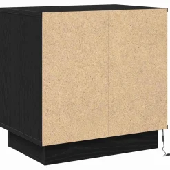 vidaXL Nachtkastje Zwart Eiken 50 x 34,5 x 50 cm. Bewerkt hout
