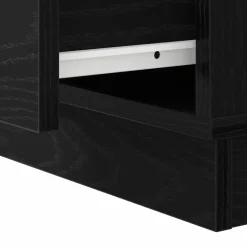 vidaXL Nachtkastje Zwart Eiken 50 x 34,5 x 50 cm. Bewerkt hout