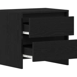 vidaXL Nachtkastje Zwart Eiken 45 x 34 x 44,5 cm Bewerkt hout