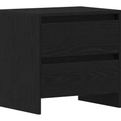 vidaXL Nachtkastje Zwart Eiken 45 x 34 x 44,5 cm Bewerkt hout