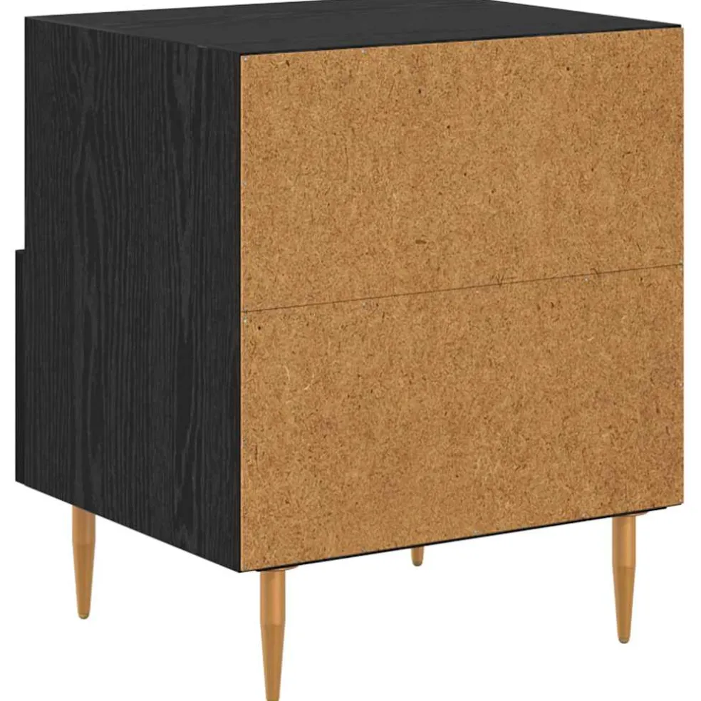 vidaXL Nachtkastje Zwart 40 x 35 x 47,5 cm Bewerkt hout