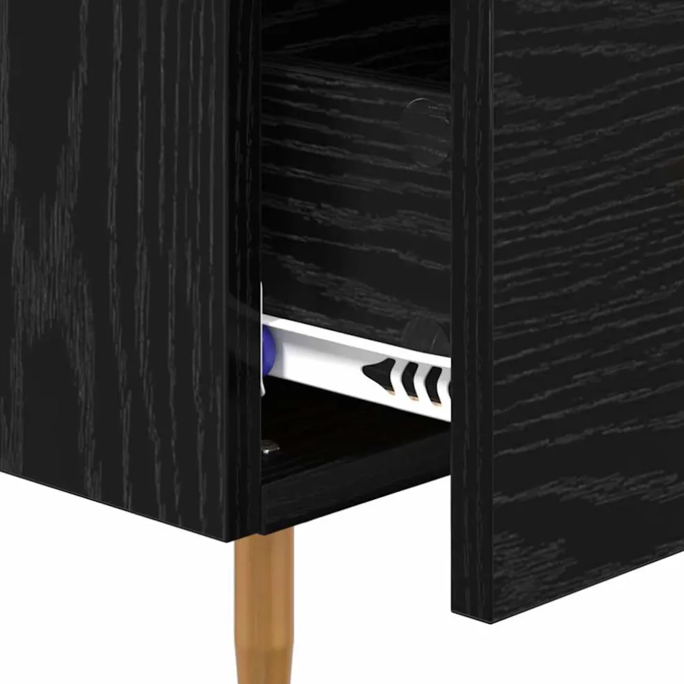 vidaXL Nachtkastje Zwart 40 x 35 x 47,5 cm Bewerkt hout